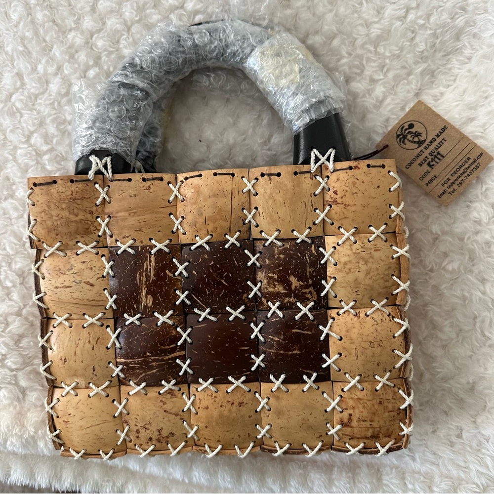 BRAND NEW, Handmade coconut pocketbook..